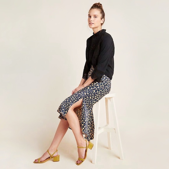Anthropologie Dresses & Skirts - Anthropologie Janelle Leopard Bias Midi Skirt